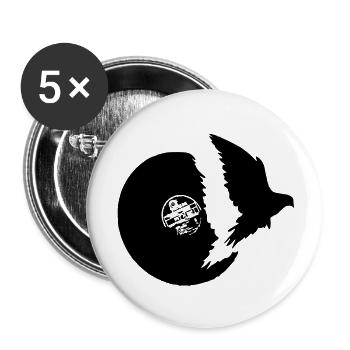 lp - oiseau - Lot de 5 grands badges (56 mm) - blanc - Devant