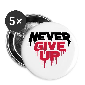 red graffiti drops spray persevere cool never - Buttons large 2.2''/56 mm (5-pack) - white - Front