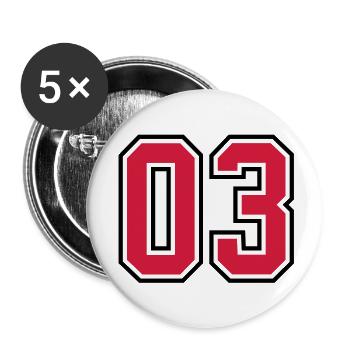 03 sports jersey football number - Buttons large 2.2''/56 mm (5-pack) - white - Front