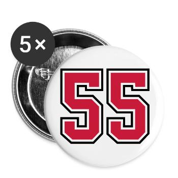 55 sports jersey football number - Buttons large 2.2''/56 mm (5-pack) - white - Front