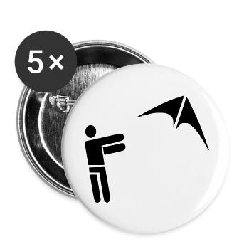 Drachenflieger - Buttons groß 56 mm (5er Pack) - Weiß - Vorne