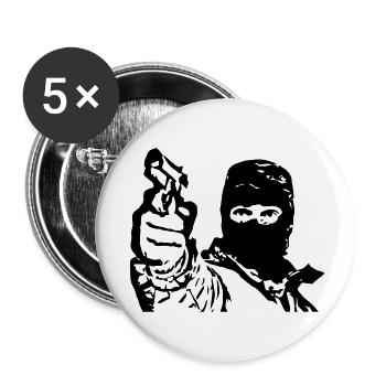homme cagoule - Lot de 5 grands badges (56 mm) - blanc - Devant