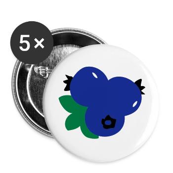 blueberries_fruits - Lot de 5 grands badges (56 mm) - blanc - Devant
