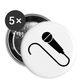mic___f1 - Lot de 5 grands badges (56 mm) - blanc - Devant