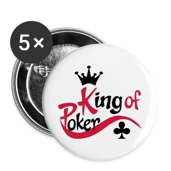 poker - Lot de 5 grands badges (56 mm) - blanc - Devant