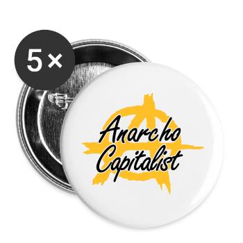 (Anarcho-) Capitalism 2 - Buttons large 2.2''/56 mm (5-pack) - white - Front