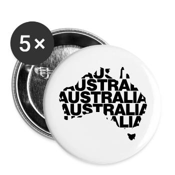 Australien - Buttons groß 56 mm (5er Pack) - Weiß - Vorne