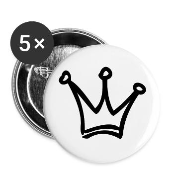 krone - Buttons groß 56 mm (5er Pack) - Weiß - Vorne