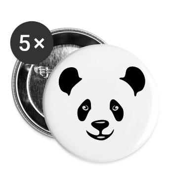 panda géant ours en peluche teddy - Lot de 5 grands badges (56 mm) - blanc - Devant