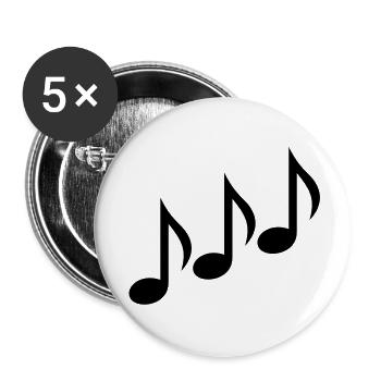 Noten - Buttons groß 56 mm (5er Pack) - Weiß - Vorne