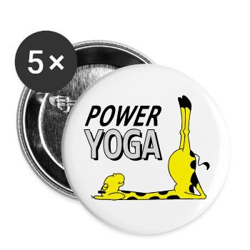 Power Yoga Giraffe - Kerze (Vektor) - Buttons groß 56 mm (5er Pack) - Weiß - Vorne