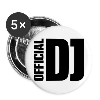 DJ - Buttons groß 56 mm (5er Pack) - Weiß - Vorne