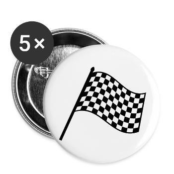 ziel_flagge_f1 - Buttons groß 56 mm (5er Pack) - Weiß - Vorne