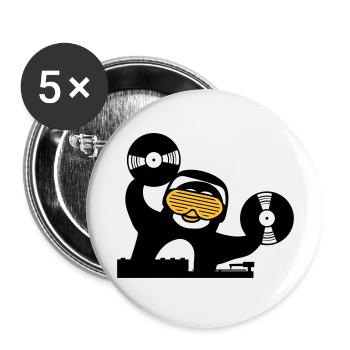 dj music plate hang up mixer club disco ping - Buttons large 2.2''/56 mm (5-pack) - white - Front