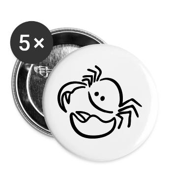 krebs - Buttons groß 56 mm (5er Pack) - Weiß - Vorne