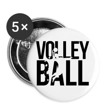 volleyball - Buttons groß 56 mm (5er Pack) - Weiß - Vorne