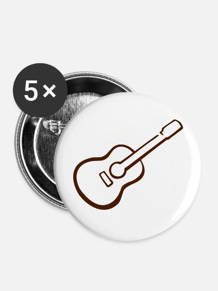 Gitarre - Buttons groß 56 mm (5er Pack) - Weiß