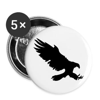 adler - Buttons groß 56 mm (5er Pack) - Weiß - Vorne