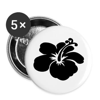 hibiscus - Buttons large 2.2''/56 mm (5-pack) - white - Front