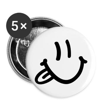 smile_face_f1 - Buttons groß 56 mm (5er Pack) - Weiß - Vorne