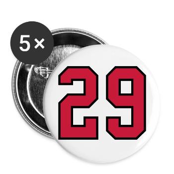 29 sports jersey football number new - Buttons groß 56 mm (5er Pack) - Weiß - Vorne