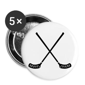 Floorball - Buttons groß 56 mm (5er Pack) - Weiß - Vorne