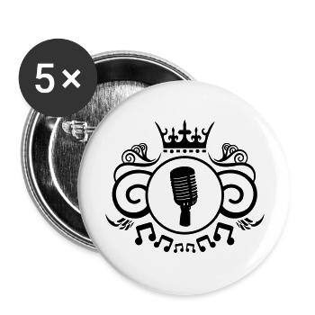 mic2 - Lot de 5 grands badges (56 mm) - blanc - Devant
