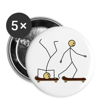 Skateboard Fun - Buttons large 2.2''/56 mm (5-pack) - white - Front