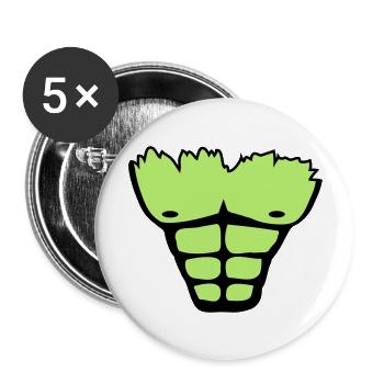 muscle_chest_wu2 - Lot de 5 grands badges (56 mm) - blanc - Devant