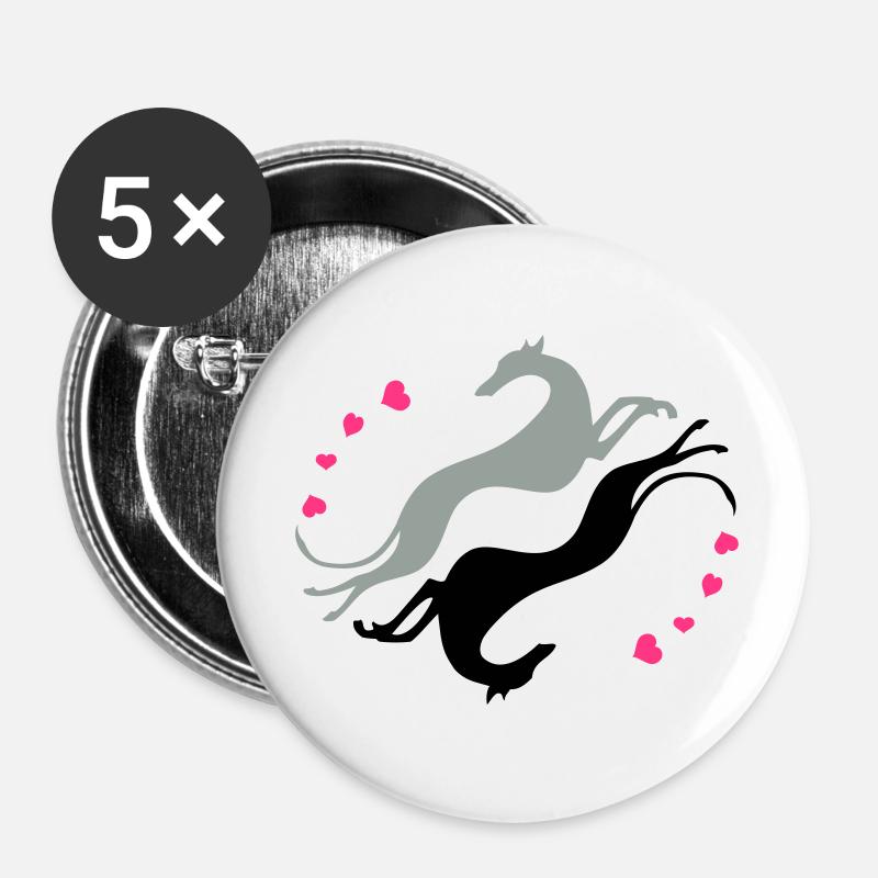 Greyhounds tumble - Buttons large 2.2''/56 mm (5-pack) - white