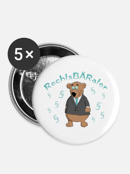 Rechtsberater - Recht - Rechtsanwalt - Buttons groß 56 mm (5er Pack) - Weiß