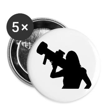 sexy girl gun - Buttons groß 56 mm (5er Pack) - Weiß - Vorne