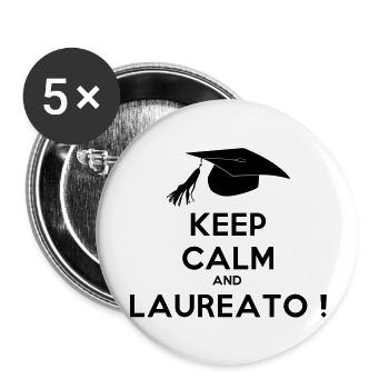keep_calm_and_laureato - Lot de 5 grands badges (56 mm) - blanc - Devant
