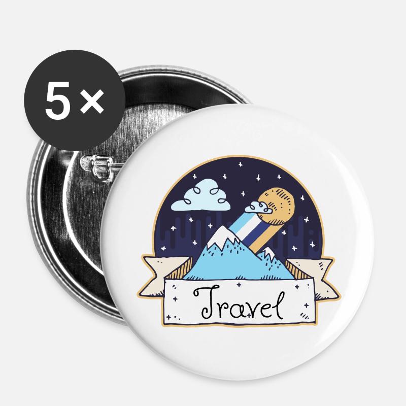 Travel - Buttons large 2.2''/56 mm (5-pack) - white