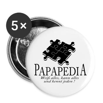 papapedia - Buttons groß 56 mm (5er Pack) - Weiß - Vorne