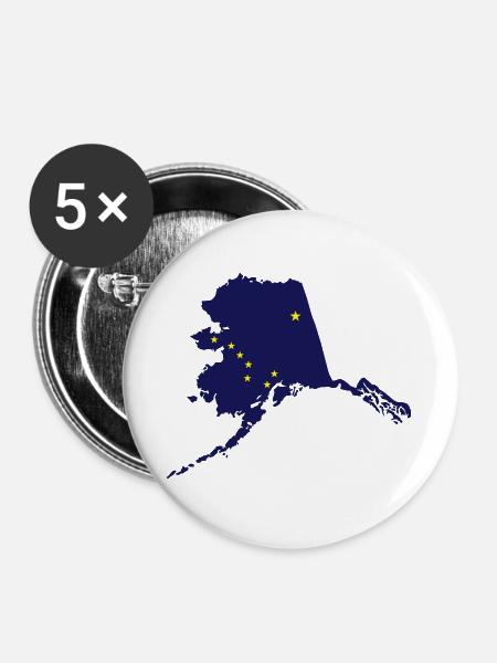 state of alaska - Buttons groß 56 mm (5er Pack) - Weiß
