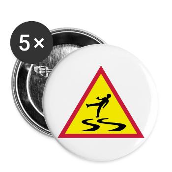 Warnung! Betrunkener Narr - Buttons groß 56 mm (5er Pack) - Weiß - Vorne