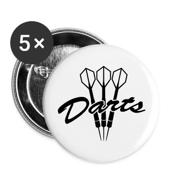 Darts Logo - Lot de 5 grands badges (56 mm) - blanc - Devant