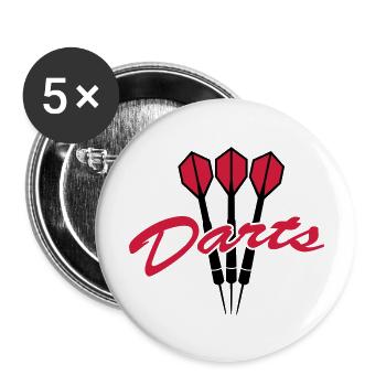 Darts Logo - Lot de 5 grands badges (56 mm) - blanc - Devant