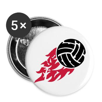 volleyball_fire_ga2 - Lot de 5 grands badges (56 mm) - blanc - Devant