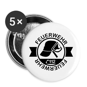 feuerwehr__f1 - Buttons groß 56 mm (5er Pack) - Weiß - Vorne