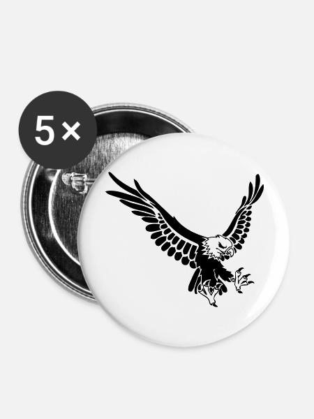 eagle - Buttons groß 56 mm (5er Pack) - Weiß