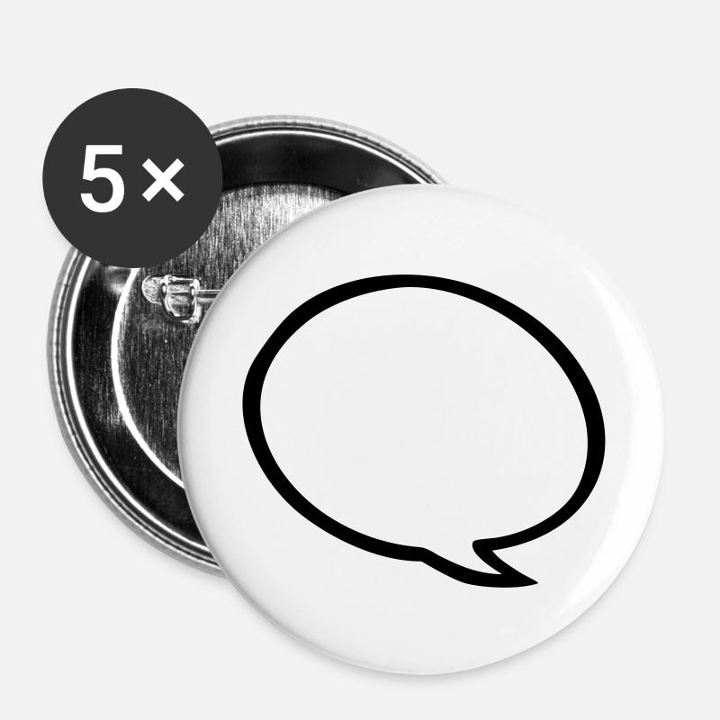 speech bubble - Buttons large 2.2''/56 mm (5-pack) - white