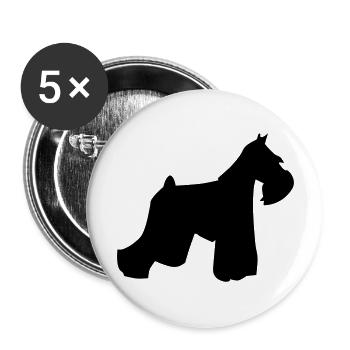 Schnauzer - Buttons groß 56 mm (5er Pack) - Weiß - Vorne
