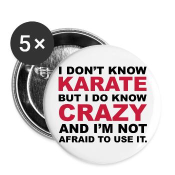 Crazy - Buttons groß 56 mm (5er Pack) - Weiß - Vorne