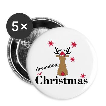 Jour de Noël - Lot de 5 grands badges (56 mm) - blanc - Devant