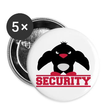 Security Muscle Penguin - Buttons groß 56 mm (5er Pack) - Weiß - Vorne