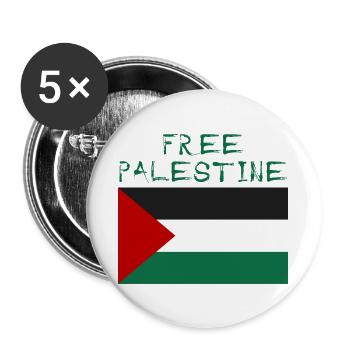 Free Palestine Gaza Shirt Geschenk Palästina - Buttons groß 56 mm (5er Pack) - Weiß - Vorne