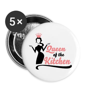 kochen - Buttons groß 56 mm (5er Pack) - Weiß - Vorne