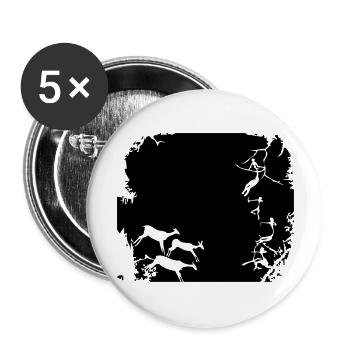Steinzeit - stone age - jäger - chaser - hunter - Buttons groß 56 mm (5er Pack) - Weiß - Vorne